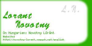lorant novotny business card