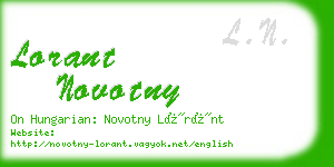 lorant novotny business card